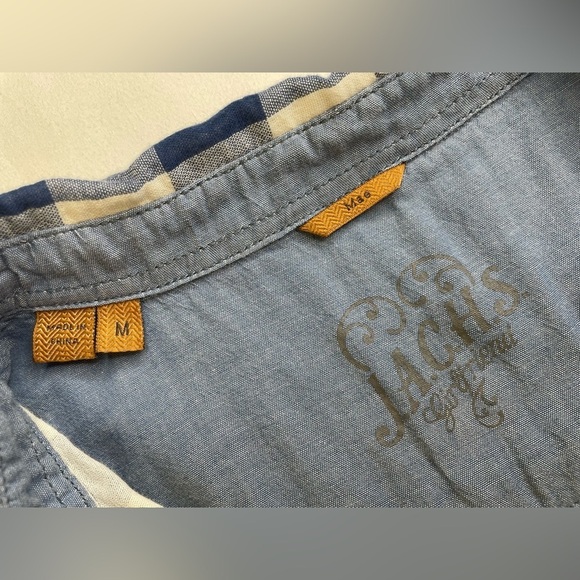 JACHS Girlfriend Mae Light Flannel Plaid Button Down Shirt Size Medium - Picture 4 of 8